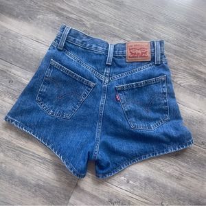 LEVIS Blue Denim High Waisted Mom Shorts Size 24